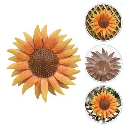 Storage Bottles Sun Flower Wall Ornament Scene Pendant Fence Decorations Outdoor Metal Hanging Iron Statues