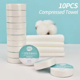 Towel 5/10pcs Disposable Compressed Cotton Travel Washcloth Soft Portable Cleaning Face Towels Quick Drying Bathroom Accessories