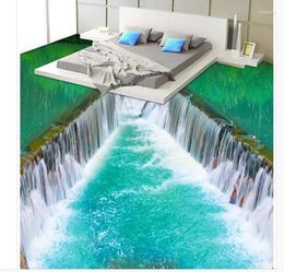 Wallpapers 3d Wallpaper Waterproof Stream Waterfalls Bathroom Bedroom Floor Pvc Self-adhesive