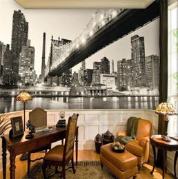 New York City Po Wallpaper Customized Manhattan Bridge Mural Wallpaper Hoom Decor NonWoven Paper Wall Mural61784727670713