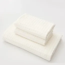 Towel 3pcs/set Cotton Waffle Bath Face Towels Set For Adult Soft Absorbent Beach Household Bathroom Spa El Sets