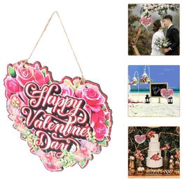 Decorative Figurines Valentine's Day Listing Valentines Wood Sign Door Decoration Locket Chips Front Hanging Love Wooden During