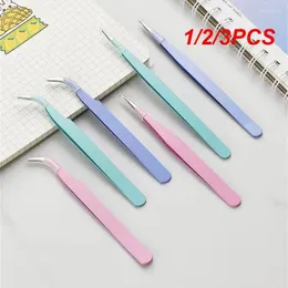 False Eyelashes 1/2/3PCS Coloured Anti-Static Tweezers For Eyelash Extension Eyebrow Stainless Steel Set Beauty Precision Makeup Kit