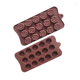 Baking Moulds 15 Roses Shape Chocolate Ice-cream Candy Silicone Mould Home Kitchen DIY Cake Decoration Tools