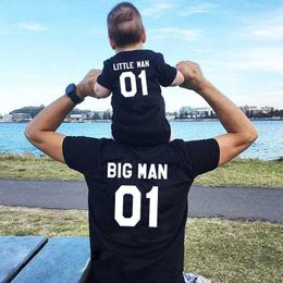 Family Matching Outfits Family Matching Clothes Fashion Big Little Man Tshirt Daddy And Me Outfits Father Son Dad Baby Boy Kids Summer Clothing Brothers T240513