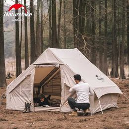 Tents and Shelters Naturehike Air 6.3 Camping Inflatable Tent 2-4 Person Space Cotton Cabin Home Outdoor Hiking with PumpQ240511