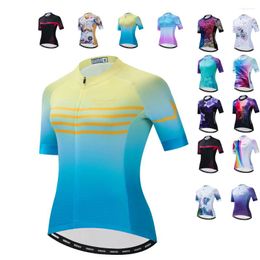 Racing Jackets Weimostar Women Cycling Jersey Tops MTB 2024 Pro Team Shirt Female Short Sleeve Bike Wear Summer Bicycle Clothing