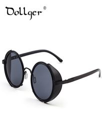 Dollger Vintage Round Steampunk Goggles Sunglasses for women Men Brand Designer Steam Punk Round Sun Glasses Female Gafas s0047514411