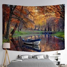 Tapestries Beautiful Natural Forest Landscape Print Pattern Tapestry Home Living Room Bedroom Wall Decor Backdrop Cloth