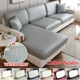 Chair Covers Waterproof Oil-proof Thicken Seat Cushion Sofa Cover For Living Room Solid Colour Protector Slipcover Couch CoverWater