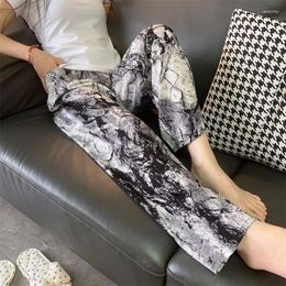 Women's Sleepwear Thin Cotton Silk Pajama Pants Women Summer Wide Leg Home Air Conditioning