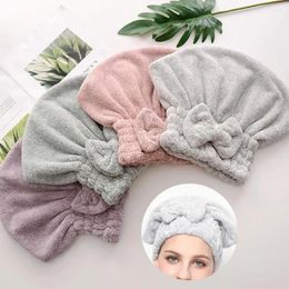 Towel Charcoal Fibre Durable Bow-knot Design Dry Hair Hat Lightweight Drying Bath Quick Bathroom Supplies