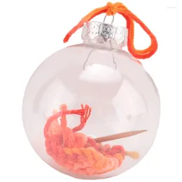 Party Decoration AT35 Knitting Christmas Ball Ornament - And Crocheting Decorative With Hanging Hoop Winter