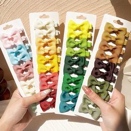 Hair Accessories 10 Pcs/Set 2 Gradient Colorful Bows Hair Clips for Girls Ribbon Handmade Bowknot Hairpins Barrettes Kids Baby Hair Accessories