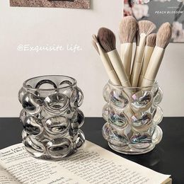 Storage Bottles Makeup Brush Tube Ins Light Luxury Make-up Barrel Office Desk Surface Panel Pen Holder Box