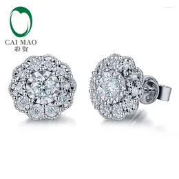 Stud Earrings CaiMao 14k White Gold 0.3ct Natural Diamond Engagement Earring Fine Jewellery