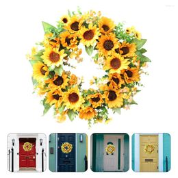 Decorative Flowers 40 Cm Wreath Party Decor Fake Sunflower Artificial Garland Festival Halloween