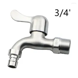 Bathroom Sink Faucets 1PC 304 Stainless Steel Washing Machine Water Faucet Modern 3/4&#39; Garden Fast Open Faucet/ Wall Mounted Taps