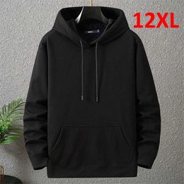 Men's Hoodies Sweatshirts Solid Colour mens hoodie 12XL 10XL Plus size hoodie autumn thick wool hoodie large size