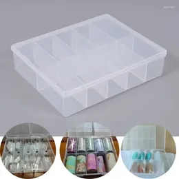Gift Wrap 1pcs Plastic Clear Nail Foil Box Art Storage Case 10-Grids Empty Container For Rhinestones Gems Beads Jewellery Organiser