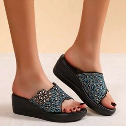 Women's Size Sandals 12 For Women Ladies Wedges High Heel Fish Mouth Casual Bohemian Flat 11 WideSandals saa Wide