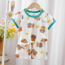 Clothing Sets Baby Girls Boys Set Toddler Kid Short Sleeved Shirt Shorts 2pcs Tracksuit 2024 Summer Children's Cartoon Clothes Casual