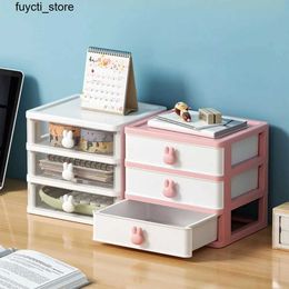 Storage Boxes Bins Student Double/Three Layers Creative Desk Organizer Stationery Holder Multiple Compact with transparent drawer storage box S24513