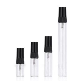 Refillable Mist Spray Bottles 2ml 3ml 5ml 10ml Clear Glass Cosmetic Bottle For Travel Prfkt Lntcm