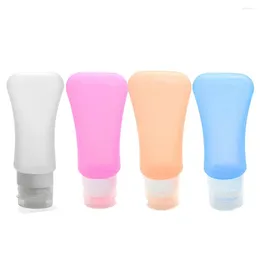 Liquid Soap Dispenser Container Bottle Travel 4Pcs Bath Pack Silicone Shower Shampoo Lotion Bathroom Products Storage