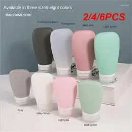 Storage Bottles 2/4/6PCS 30/60/90ml Silicone Travel Bottle Shampoo Lotion Shower Gel Tube Squeeze Empty Container Bathroom