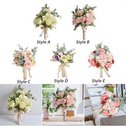 Wedding Flowers Bridal Hand Flower Table Centrepiece Tossing Bouquet Artificial For Church Graduation Decorations