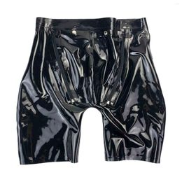 Underpants MONNIK Latex Briefs Shorts Men Boxer With Crotch Zipper Handmade Rubber Tight Panties For Party Club Bodysuit Underwear