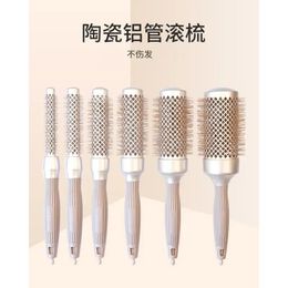 Wanmei Ceramic Aluminium Tube Rolling Comb Nylon Needle Rolling Hair Comb Hairdressing Beauty Makeup Barber Shop Styling Comb Blo