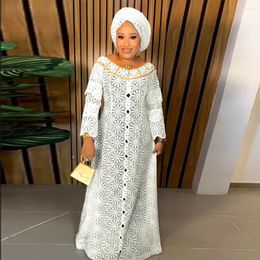 Ethnic Clothing Plus Size 2024 Lace Gowns Dresses African Kaftan Boubou For Women Elegant Dashiki Muslim Robes Turkey Maxi Africa Outfits