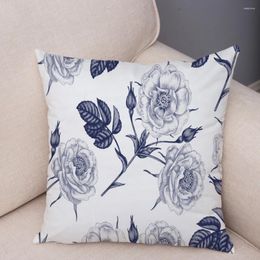 Pillow Tulip Flower Floral Cover Super Soft Short Plush Covers Throw Case Sofa Home Decor 45 Square Pillowcase