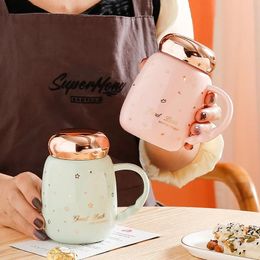 Mugs Cute Sublimation Mug Customizable Personalised Coffee Cup Straw Afternoon Tea Nordic Kahve Fincan Takimlari Tableware