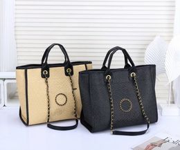 Designer bag Large capacity Beach Bags Luxury tote seaside ladies shoulder handbags shopping bag Fashion Duffel bags gold chains tote bag wallet A1-966 5666