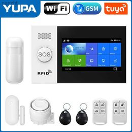 Alarm systems Wifi GSM 4.3-inch full touch smart home alarm security system with wireless indoor mini alarm working Alexa Google Home Tuya WX