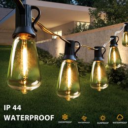 33FT Retro LED Street Garland ST38 EU 76M 10M 15M 20M Connectable String Lights IP44 Waterproof Outdoor Decoration Bulbs 240514