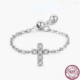 Cluster Rings S925 Silver Ring Sparkling Diamond Unique Instagram Design Adjustable Fashion Versatile Jewellery For Women
