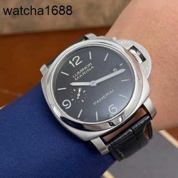 Business Wrist Watch Panerai Men's Submersible Bronze Watch Precision Steel Swiss Watch Fashion Casual Luxury Timepiece 44mm Gauge Black Belt PAM00312