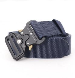 Belts Mens Tactical Belt Military Nylon Canvas Outdoor Multifunctional Training Quick Release Strap Breathable Women2346324