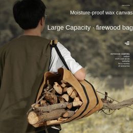 Storage Bags Outdoor Firewood Bag Camping Supplies Large Capacity Portable Buggy Canvas Reticule Logging Bagg