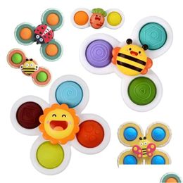 Party Favour Ups Baby Montessori Animal Sucker Spinner Touch Sensory Toys Gras Gyro Set Bathing Water Game Kid Relief Fidget Toy Gift D Ot4Vk