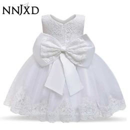 Girl's Dresses Baby Girls Party Dresses for Girls 1 Year Birthday Wedding Princess Dress Lace Christening Gown Baby White Baptism Costume Y240514