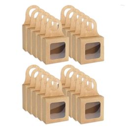 Gift Wrap 50 Pcs Kraft Paper Wine Bottle Box Accessory Sets Candy Boxes With Window Foldable For Christmas Wedding Party