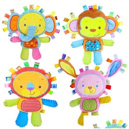 Mobiles Baby Tags Stuffed Animal Soft Toy Built In Rattles Sensory Elephant P Bell Toys For Sleep Born Toddler Infant Gifts 231221 Dro Otg63