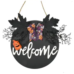 Decorative Flowers Decoration Door Hanger Wreath Decor Front Halloween Welcome Home And For