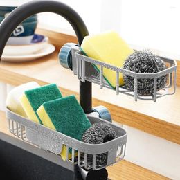 Kitchen Storage Faucet Rack Adjustable Sink Drain Sponge Soap Basket Bathroom Accessories Organiser