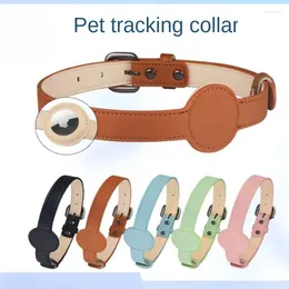 Dog Collars Apple Airtag Cat Collar Safe Anti-loss PU Microfiber Pet Location Tracking Cross-border Explosion
